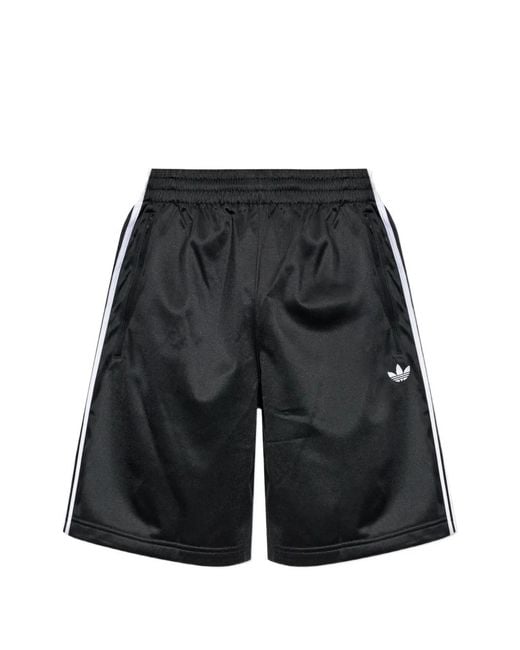 Adidas Black Short À Logo Brodé Et Rayures Latérales for men