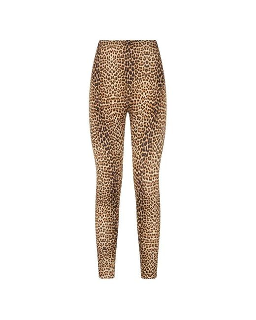Roberto Cavalli Natural Animal-Print Trousers