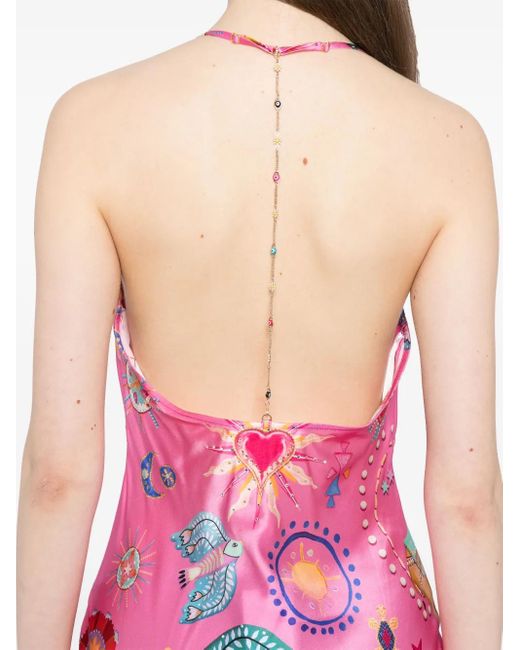 Camilla Pink Kleid Mit Kettendetail