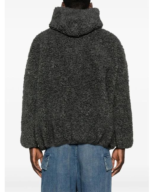 Fear Of God Gray Faux-Shearling Hoodie for men