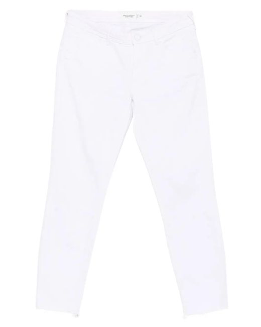 Marc O' Polo White Frayed-Hem Trousers