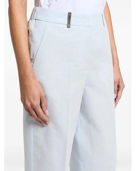 Peserico Blue Cuffed Trousers