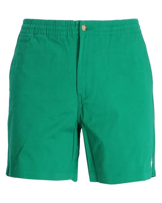 Polo Ralph Lauren Green Polo Pony Embroidered Twill Shorts for men