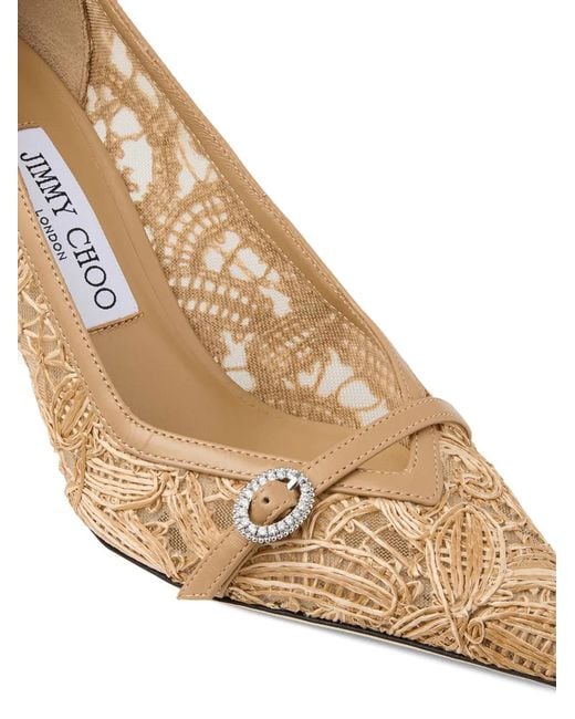 Jimmy Choo Natural Keari 85 Flower-Detailed Pumps