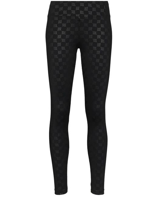 M I S B H V Black Logo Print Leggings