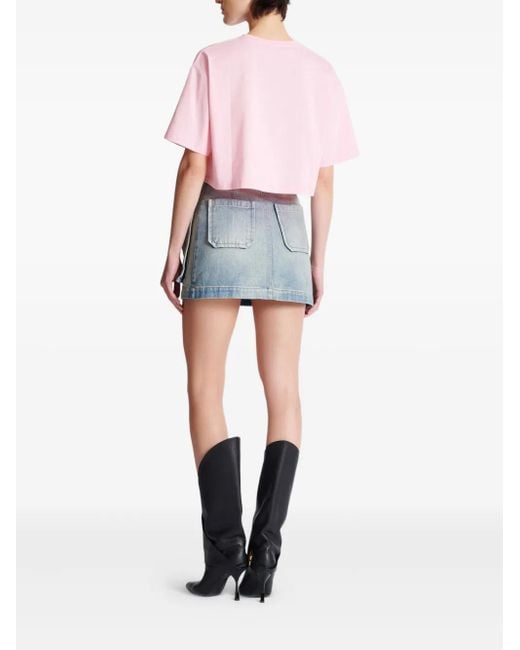 Balmain クロップド Tシャツ Pink