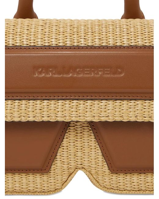 K Rafia KARL LAGERFELD Ikon/K Raffia Cross Body Bag in Brown | Lyst