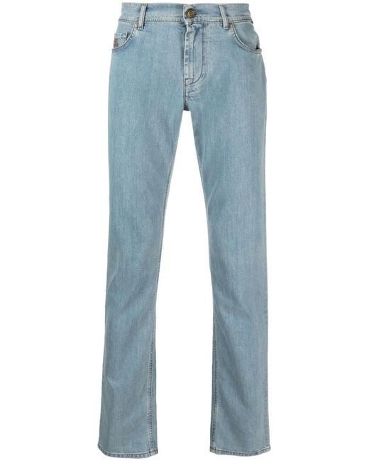 Corneliani Blue Mid-Rise Straight-Leg Jeans for men