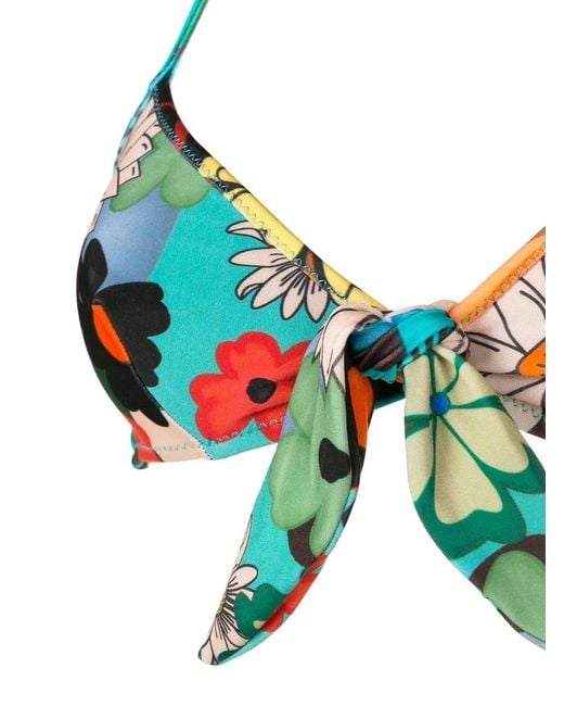 Amir Slama Black Floral-Print Halterneck Bikini