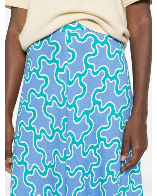 Diane von Furstenberg Blue Florencia Midi Skirt