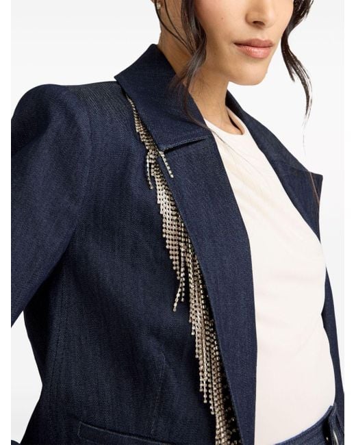 Cinq À Sept Blue Dara Embellished Cropped Jacket
