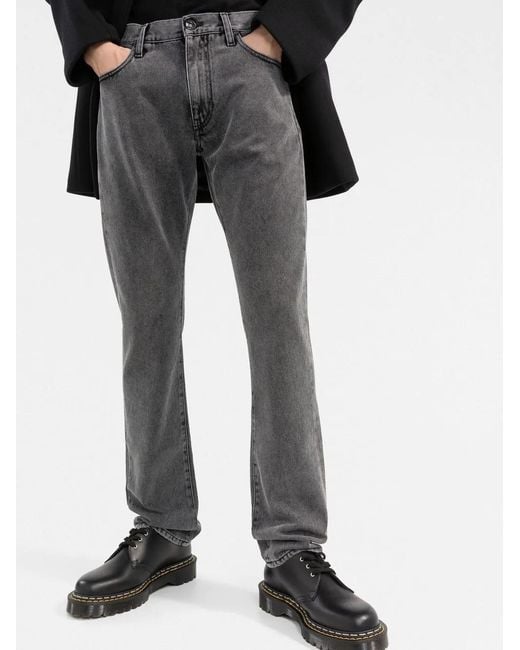 Off-White c/o Virgil Abloh Gray Faded Straight-Leg Jeans for men