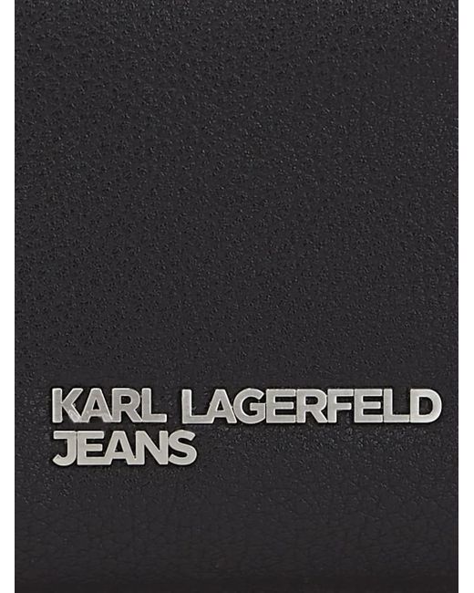 Karl Lagerfeld Black Logo-Lettering Wallet