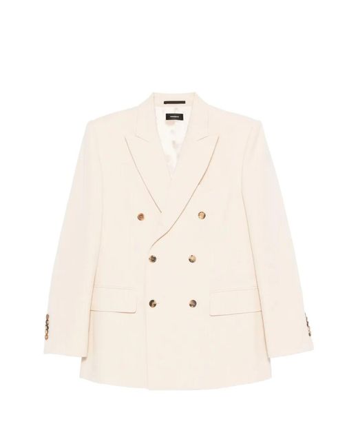 Wardrobe NYC Natural Double-Breasted Blazer