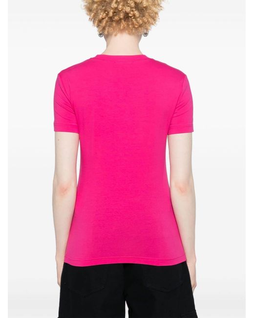T-shirt con strass di Versace in Pink