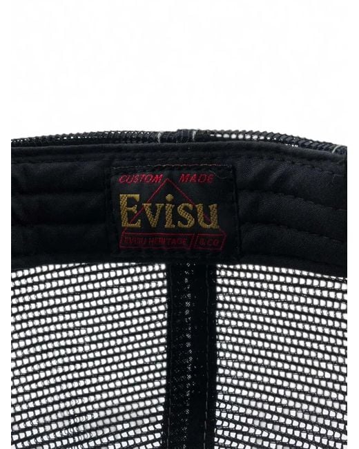 Evisu Blue Seagull-Print Patch-Pocket Cap