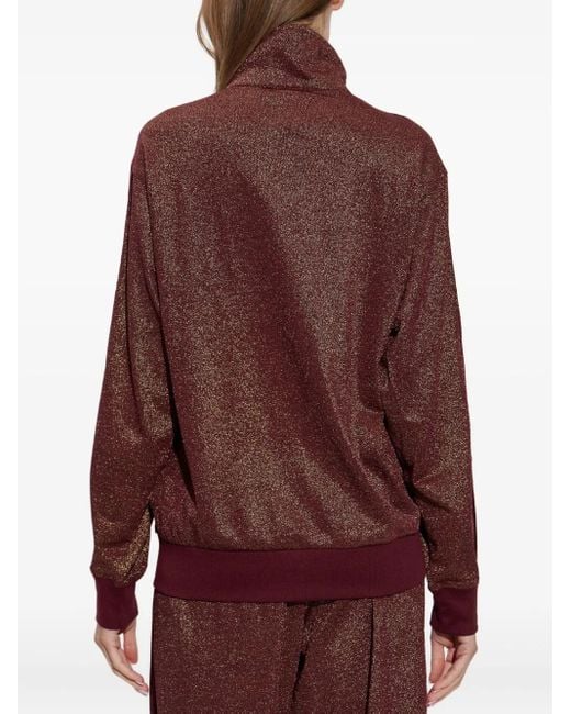Adidas Purple Firebird Lurex Zip-Up Sweatshirt