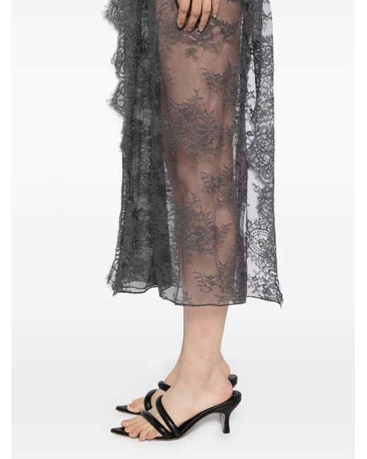 Christopher Esber Gray Floating Lace Dress