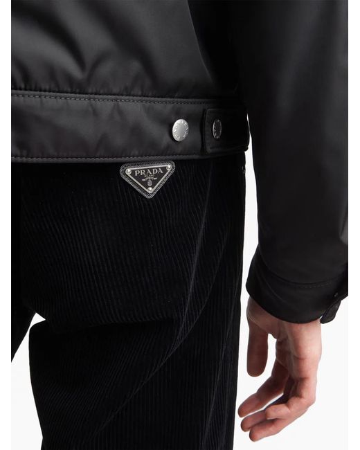 Prada Black Pinwale-Corduroy Tapered Trousers