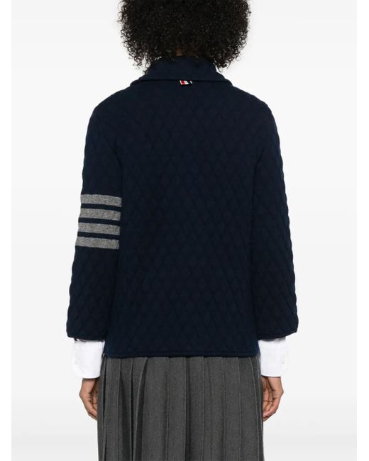Thom Browne Blue 4 Bar Stripes Quilted Jacket