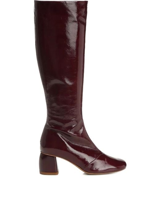 Forte Forte Red Patent Leather Block-heel Boots