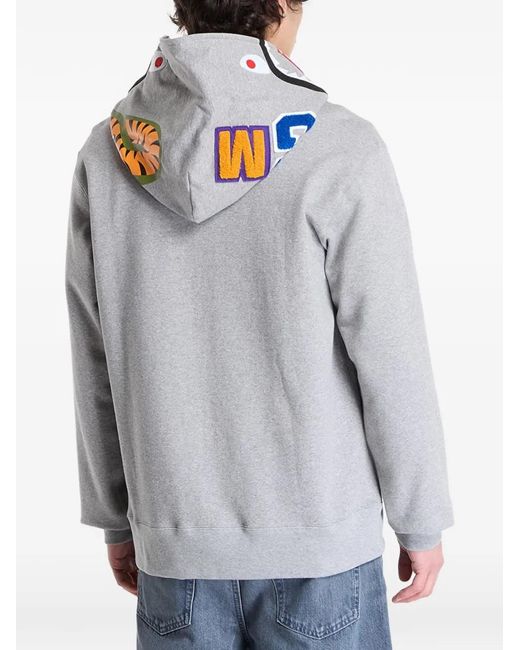 A Bathing Ape Gray Shark Zip Hoodie