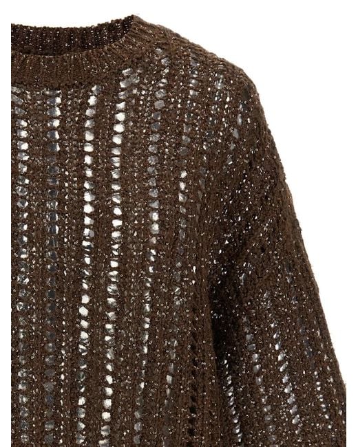 Brunello Cucinelli Brown 'Rustic Dazzling Net' Jersey