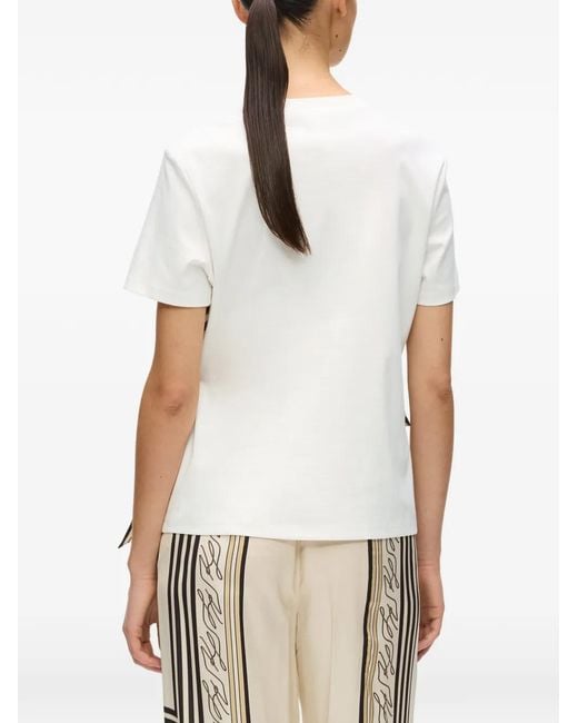 Karl Lagerfeld White Scarf-Print T-Shirt