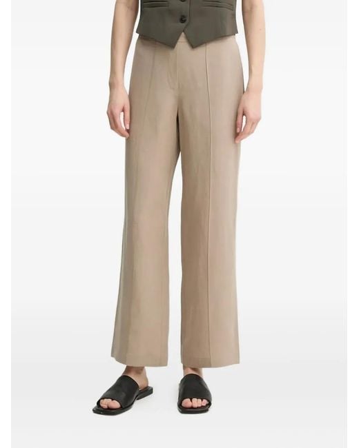 Samsøe & Samsøe Natural Elasticated Pleated-Front Trousers