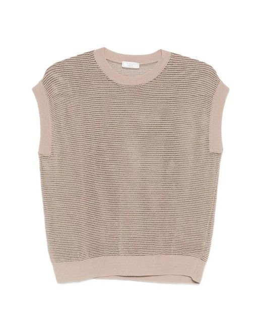 Peserico Natural Pull En Maille Ajourée