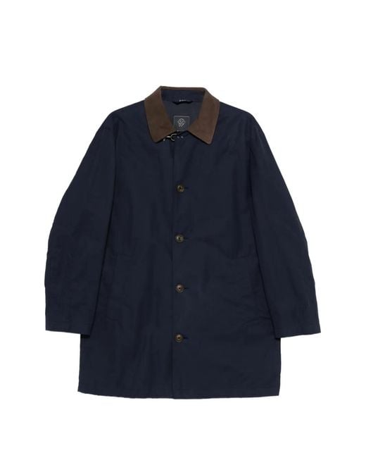 Fay Blue Button Collar Coat for men
