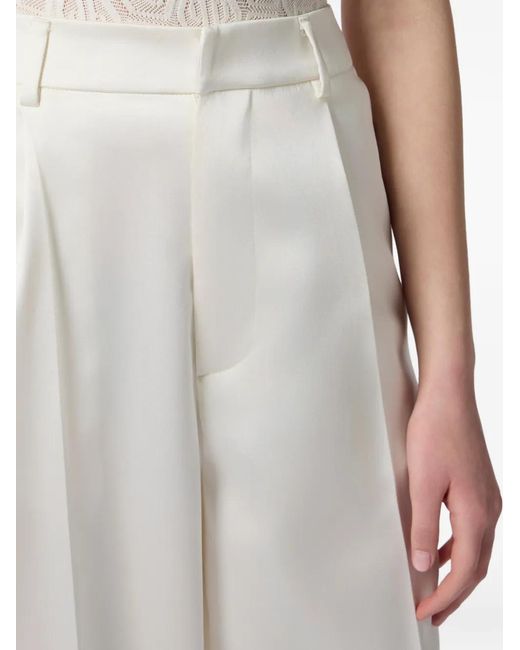 Philipp Plein White Satin Dame Fit Trousers