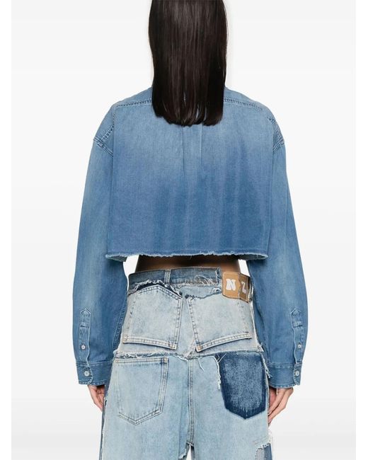 Givenchy Blue Cropped Denim Shirt