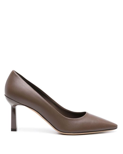 Ferragamo Clay 85mm Leather Pumps in Brown | Lyst UK