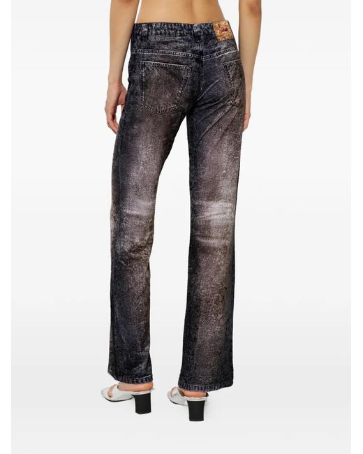 AVAVAV Black Denim-Print Trousers