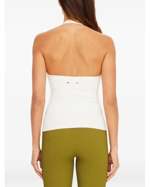 The Upside White Seamless Halle Halter Top
