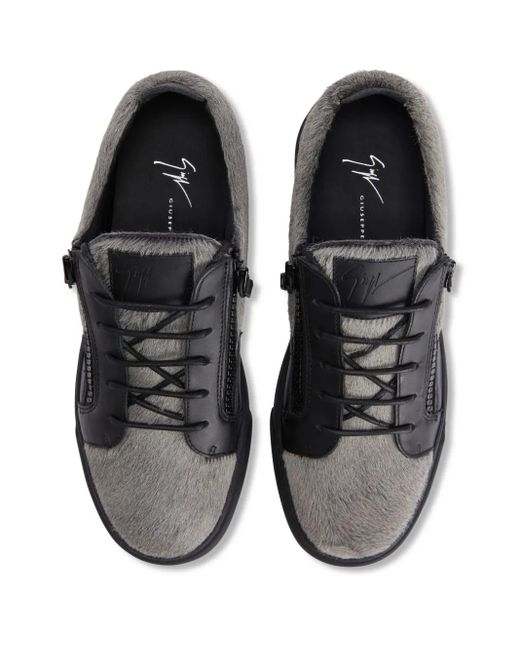 Giuseppe Zanotti Black Frankie Double-Zip Low-Top Sneakers for men