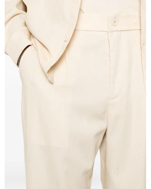 Imperial White Pantalon Droit À Design Plissé for men