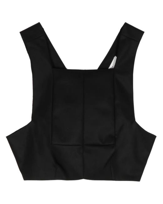 Tibi Tanktop Met Vierkante Hals in het Black