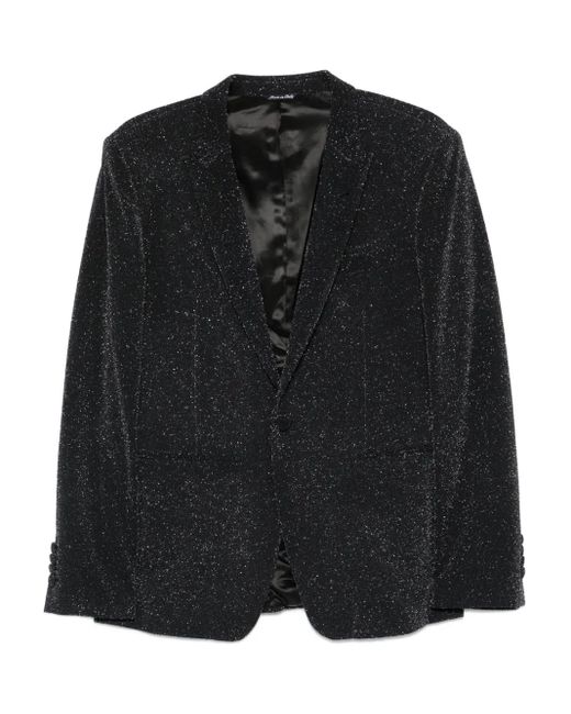 Reveres 1949 Black Lurex-Detail Single-Breasted Blazer for men