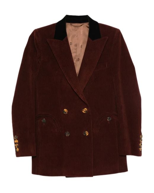 Veste En Velours Côtelé À Boutonnière Croisée Blazé Milano en coloris Brown
