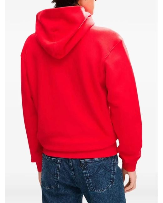 KENZO Red Sounds' Cotton Zip-Up Hoodie for men
