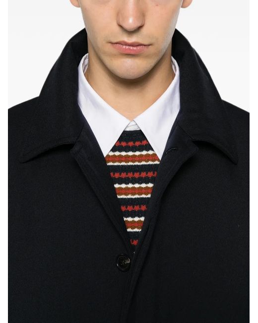 A.P.C. Blue Concealed-Button Coat for men