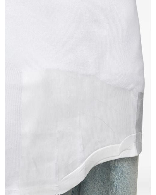 Maison Margiela White Taped Rib Mini Dress