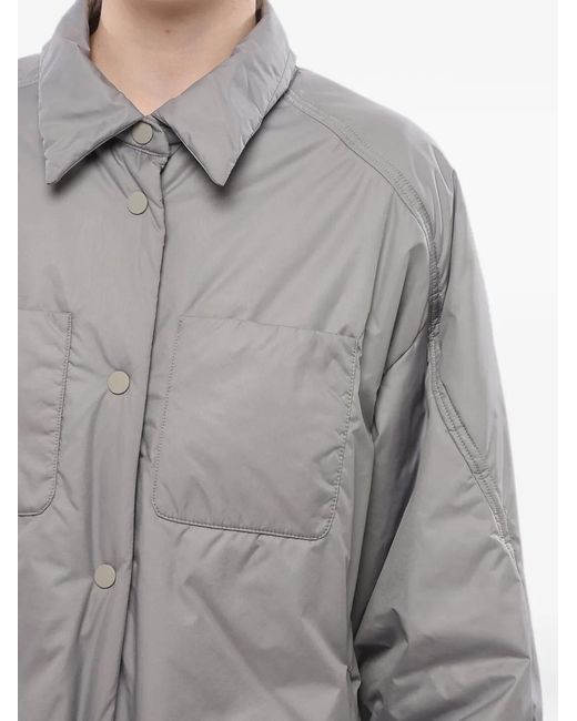 Bacon Gray Quilted Elastic-Cuff Jacket