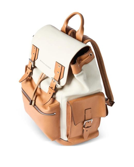 Brunello Cucinelli Natural Grained Leather City Backpack for men