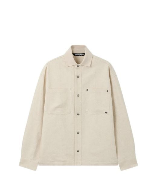 Palm Angels Natural Palm Type Loose Shirt for men