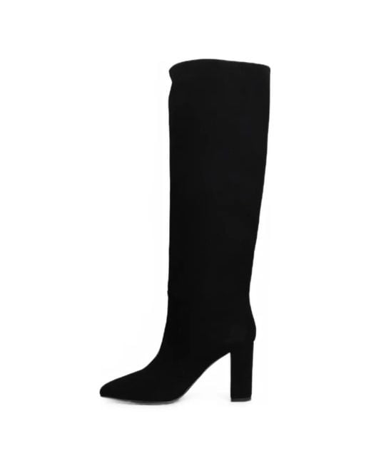 Via Roma 15 Black Block-Heel Knee-High Boots