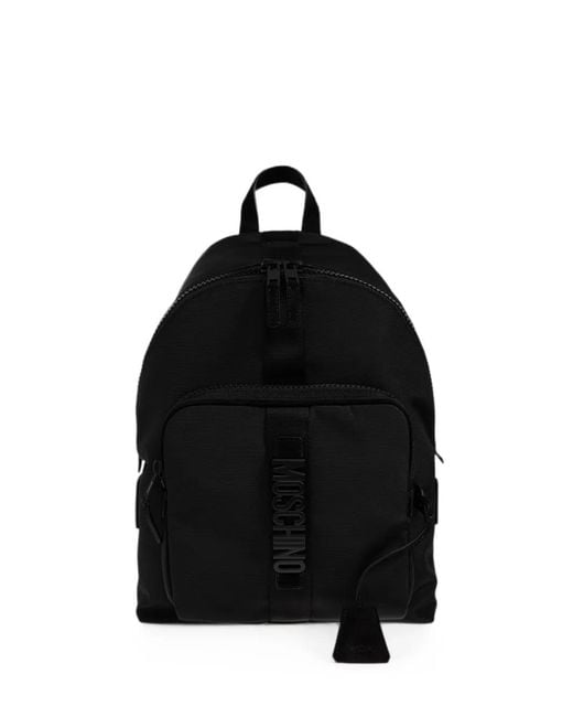 Moschino Black Logo-Lettering Backpack for men