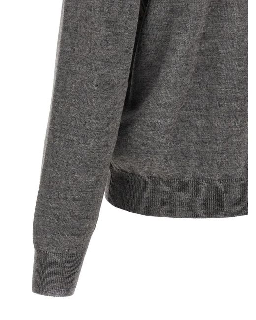 Magliano Gray Pandino Jacquard Crew Neck Sweater for men